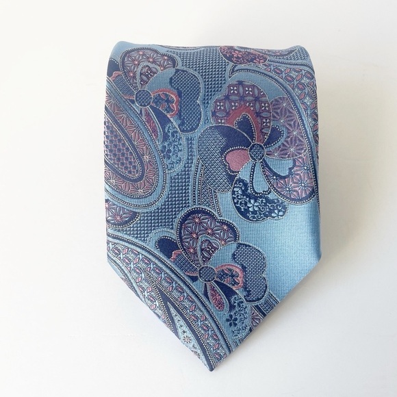 Lot of six Ermenegildo Zegna Silk Ties Paisley and solid patterned - Picture 6 of 11